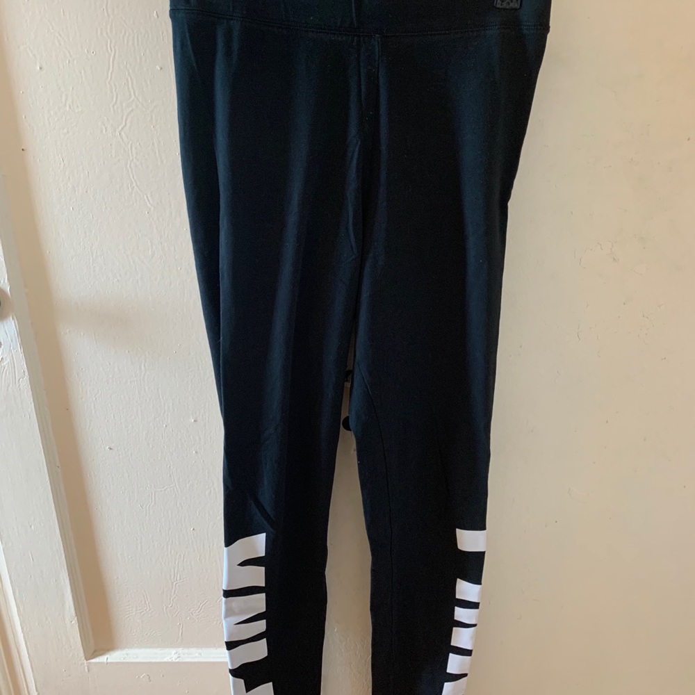 PINK black leggings -size medium